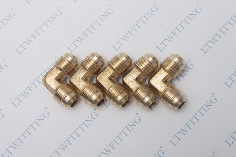 LTWFITTING Brass 3/8" OD 90 Degree Flare Union Elbow,Brass Flare Tube Fitting(Pack of 5) - Image 2